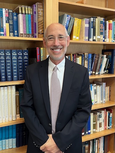 Rabbi Mark Cohn in the Temple Sholom Library